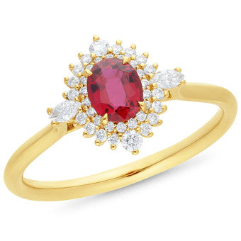 18ct ruby and diamond ring 18ct ruby and diamond ring