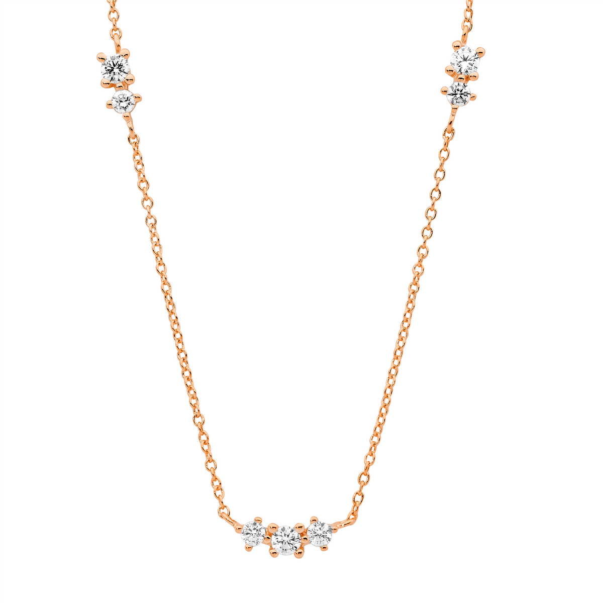 Rose gold plated cubic zirconia necklace Springfield Jewellers