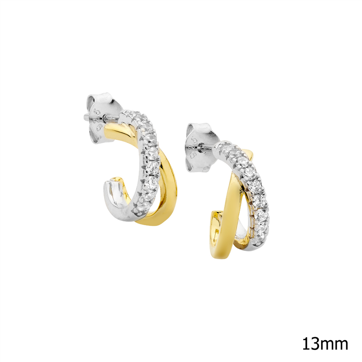 Gold plated cubic zirconia hoops Springfield Jewellers
