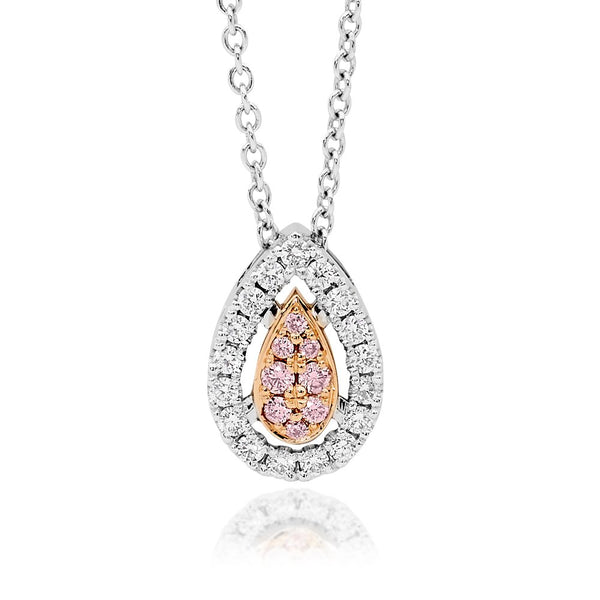 18ct White and Rose Gold Argyle Pink Diamond Pendant