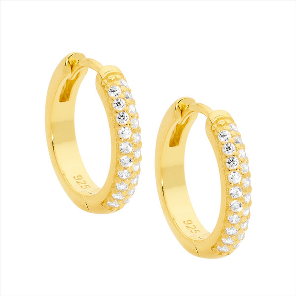 Gold plated cubic zirconia hoops Gold plated cubic zirconia hoops