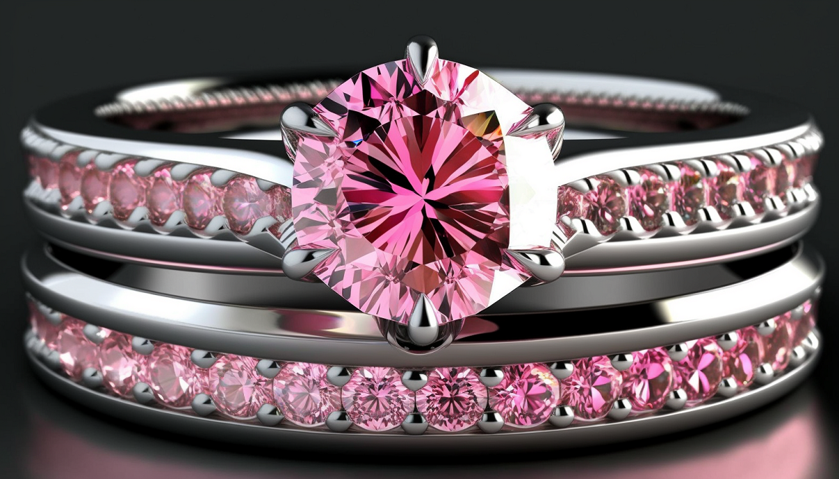 Takara Diamonds - Timeless 3 stone diamond ring with center pink diamond  (lab grown) center | Pink diamond engagement ring, Pink diamond, Pink  diamond ring