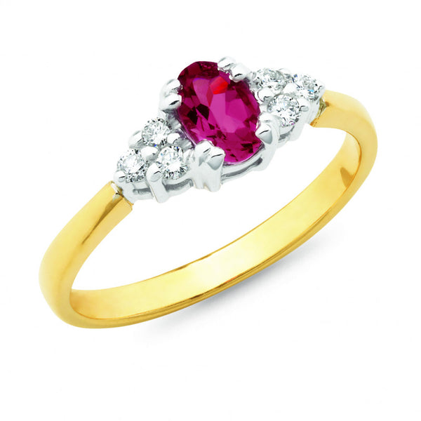 Ruby and diamond ring