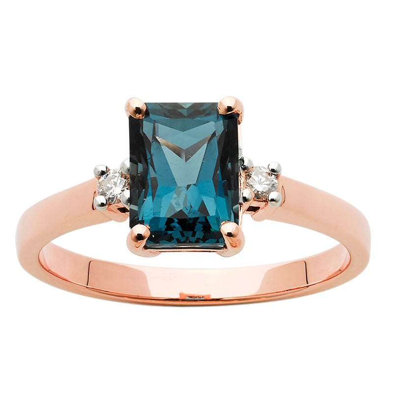 9ct Rose Gold London Blue Topaz Ring Springfield Jewellers