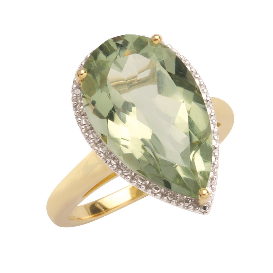 Green Amethyst Teardrop Ring Springfield Jewellers