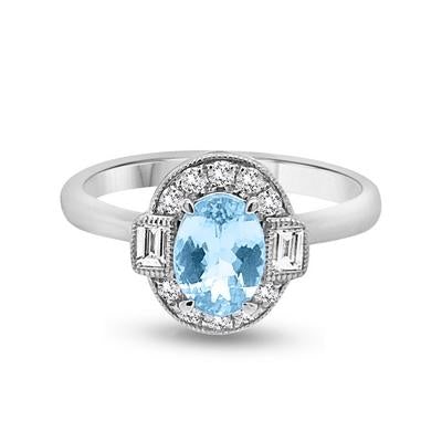 Auqamarine Art Deco Ring