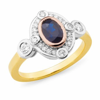 Sapphire diamond dress ring