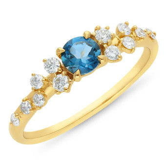 9ct London blue topaz ring
