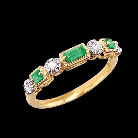 9ct gold emerald ring