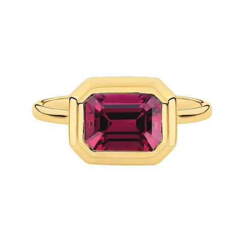 9ct rhogolite garnet ring