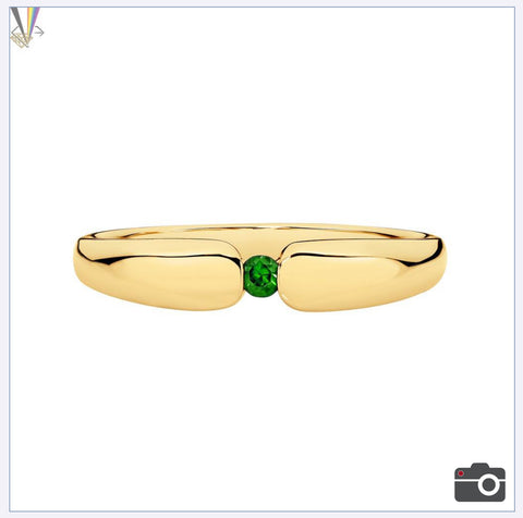 9ct gold emerald ring