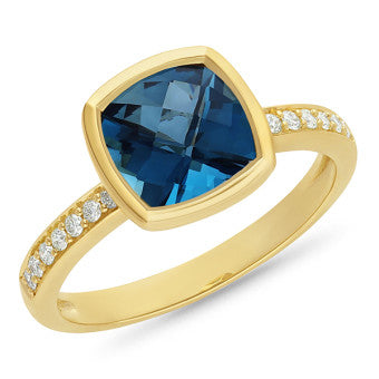 Topaz and diamond dress ring