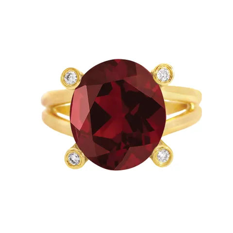 9ct gold garnet ring