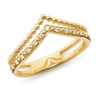 9ct gold wishbone ring