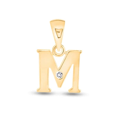 "M" Pendant with diamond