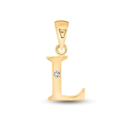 "L" Pendant with diamond