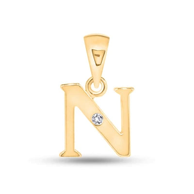 "N" pendant with diamond