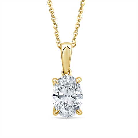 1.00ct oval LAB diamond pendant