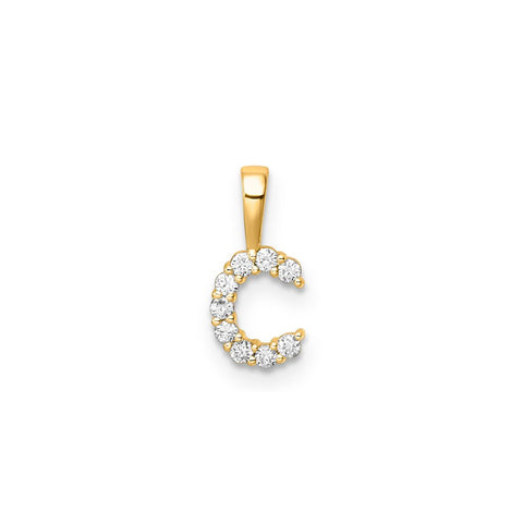 Initial "C" LAB diamond pendant