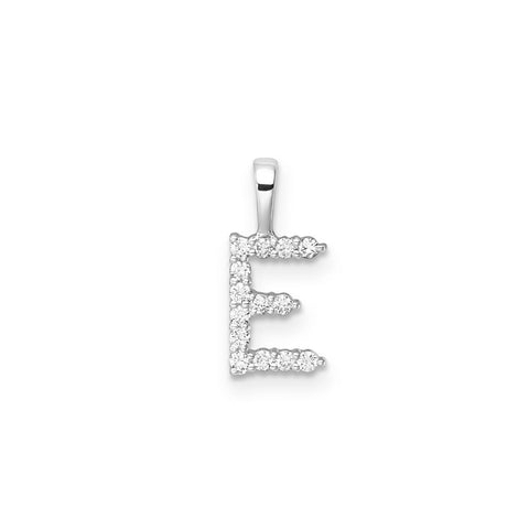 Initial "E" LAB diamond pendant