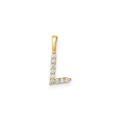 Initial "F" LAB diamond pendant