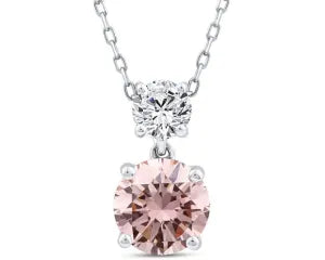 Pink lab grown diamond pendant