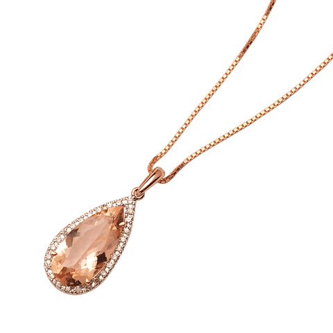 9ct rose gold morganite pendant