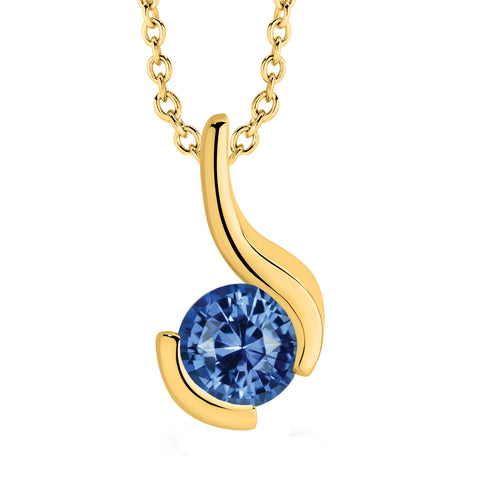 Ceylon sapphire gold pendant