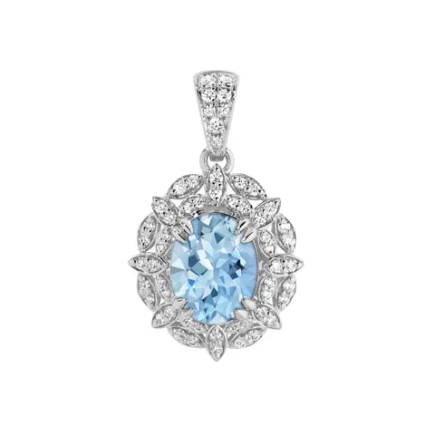 18ct aquamarine lilibet pendant