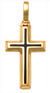 9ct Gold Cross with Onyx Inlay
