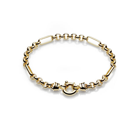 Silver filled 9ct gold belcher bracelet