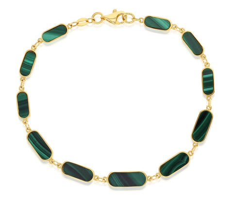 9ct gold malachite bracelet