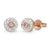 Pink and white diamond bezel earrings