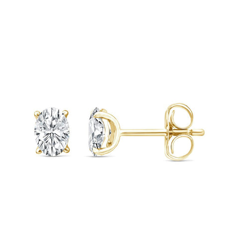 LAB diamond oval studs