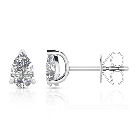 1.00ct pear LAB diamond studs