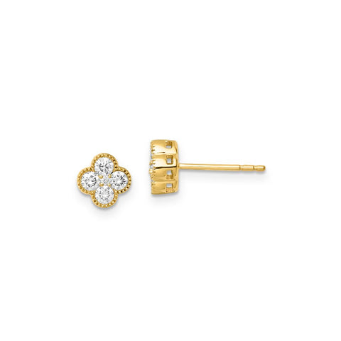 LAB diamond flower studs