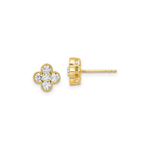LAB diamond flower studs