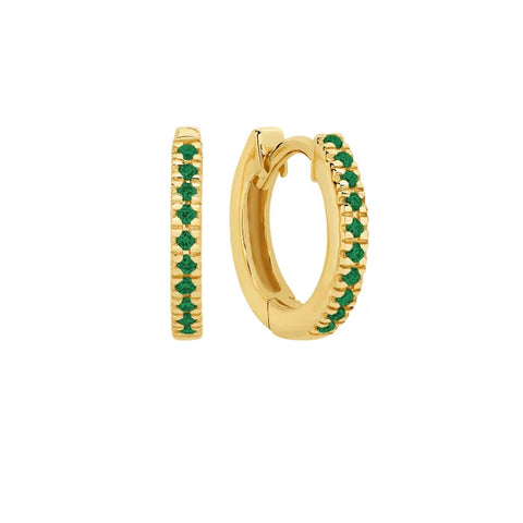 Emerald Huggie Earrings