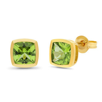 9ct gold peridot studs