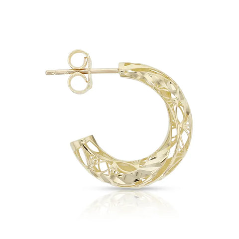9ct Gold Fancy Hoop Stud Earrings