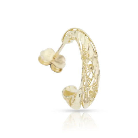 9ct Gold Fancy Hoop Stud Earrings