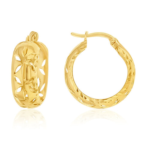 Floral hoop earrings