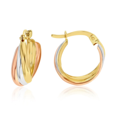 9ct tritone hoops
