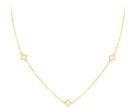 9ct gold moth of pearl petal necklace