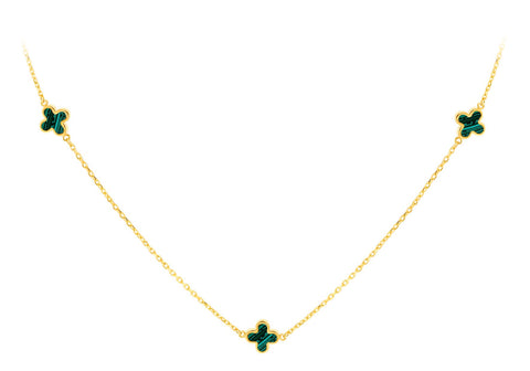 Malachite clover necklace