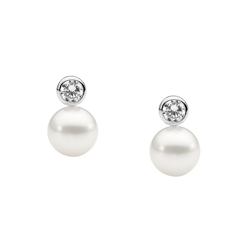 Sterling silver pearl studs