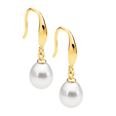 Gold plated freshwater pearl earrings
