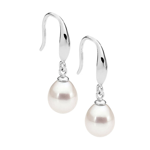 Silver freshwater pearl earrings