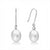 Silver 8mm drop pearl earrings