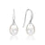 Silver 8mm pearl drop earrings